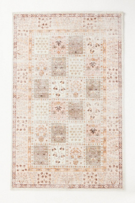 Anthropologie Tufted Printed Prairie Floral Rug In Pink