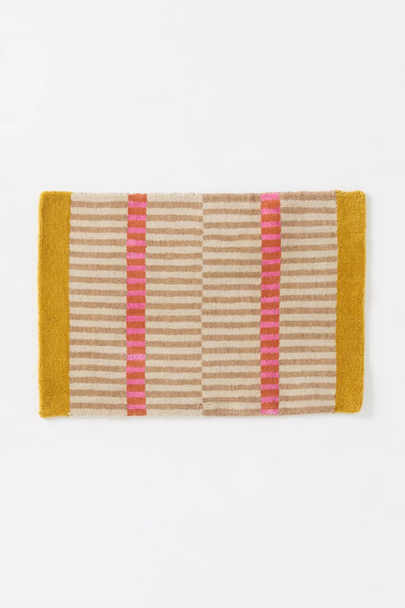 Hand-Loomed Wool & Jute Blend Geometric Striped Rug - thumbnail 3