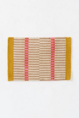 Hand-Loomed Wool & Jute Blend Geometric Striped Rug