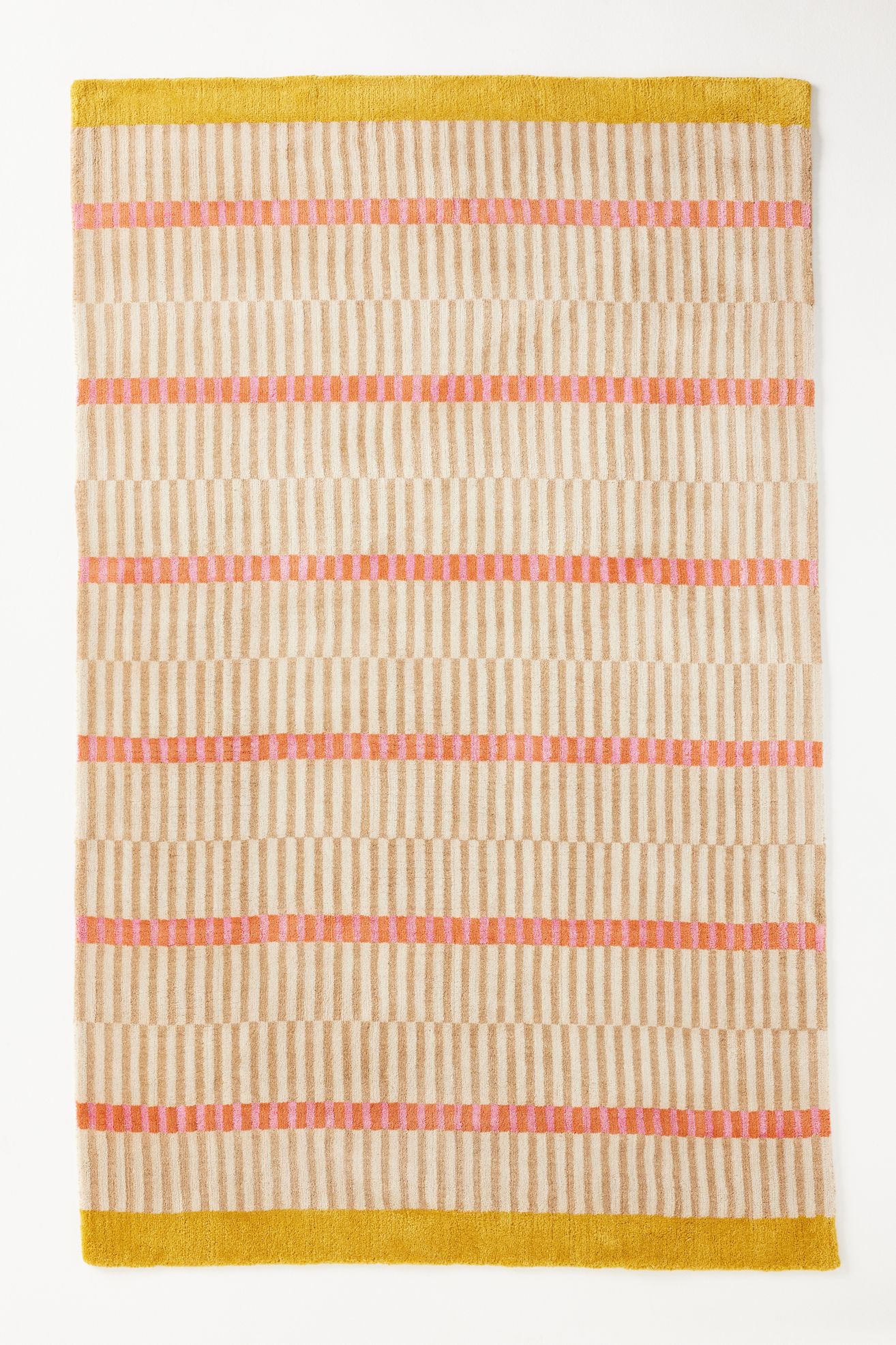 Hand-Loomed Wool & Jute Blend Geometric Striped Rug - Neutral, 8' X 10'
