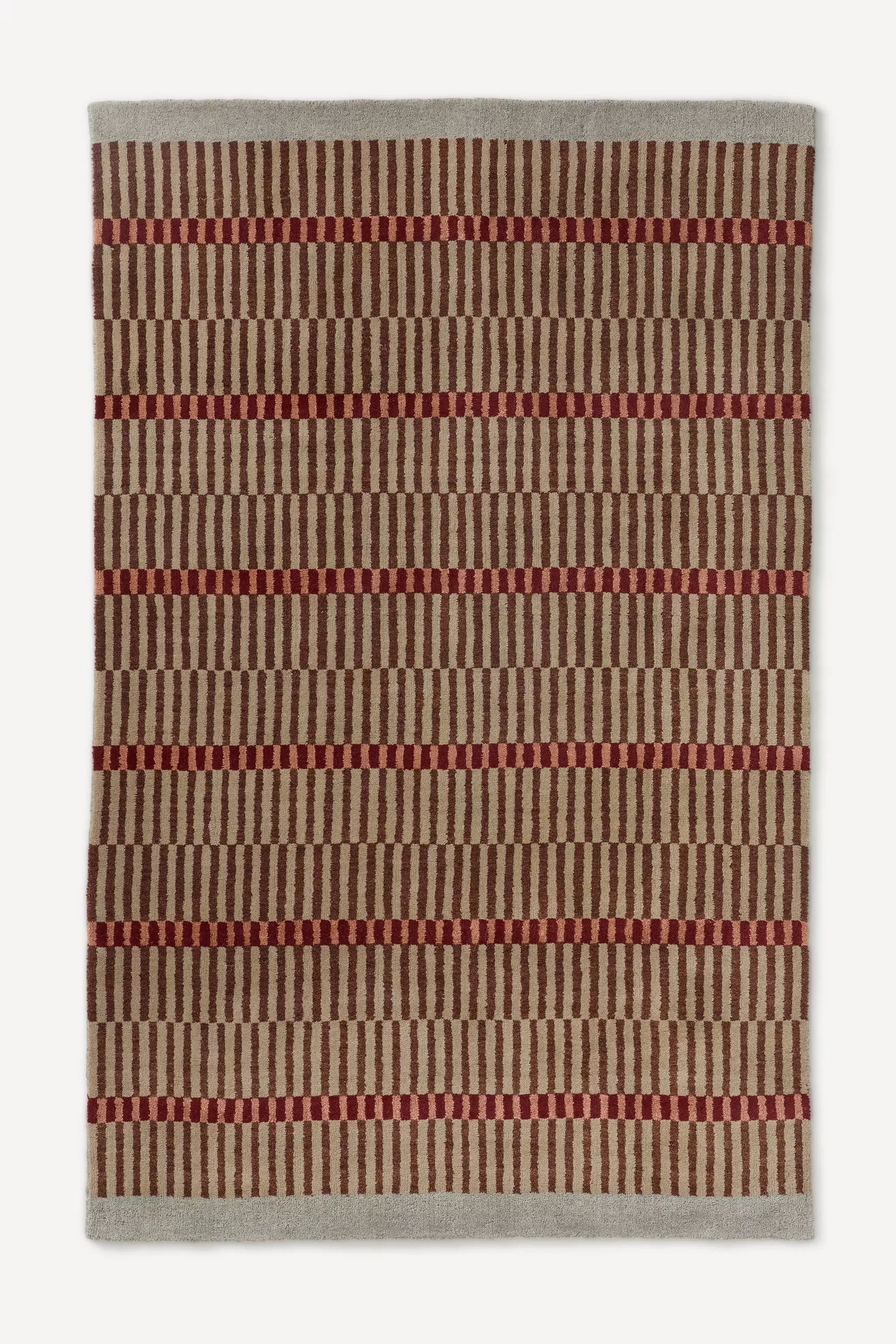 Hand-Loomed Wool & Jute Blend Geometric Striped Rug - thumbnail 7