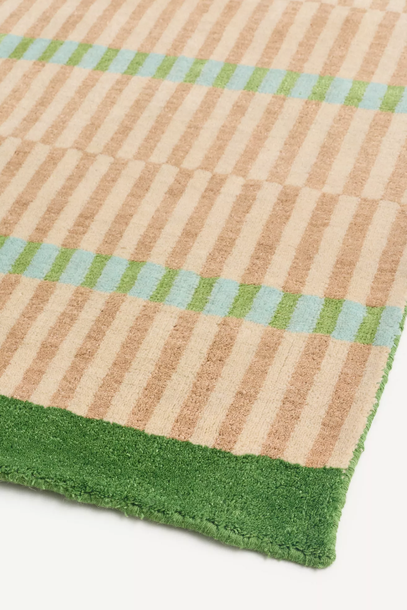 Hand-Loomed Wool & Jute Blend Geometric Striped Rug - thumbnail 6