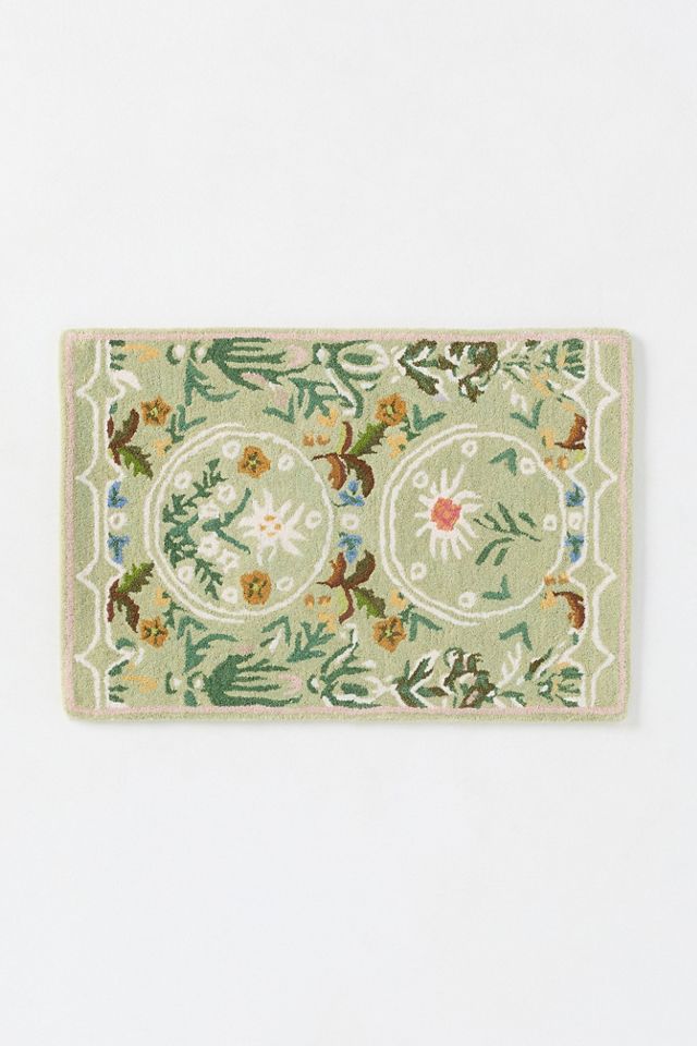 MINDTHEGAP Edelweiss Wool Hand-Tufted Floral Printed Rug #4