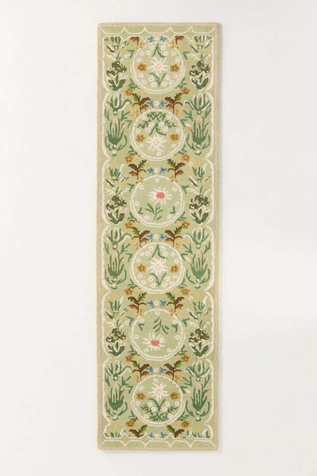 MINDTHEGAP Edelweiss Wool Hand-Tufted Floral Printed Rug #5