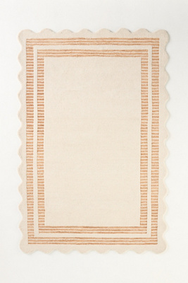 Anthropologie Hand-tufted Scalloped Scottie Rug