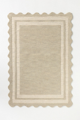 Anthropologie Hand-tufted Scalloped Scottie Rug