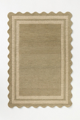 Anthropologie Hand-tufted Scalloped Scottie Rug