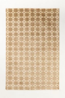Hand-Knotted Geometric Wool Rug