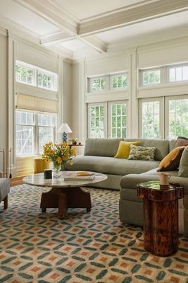 Hand-Knotted Geometric Wool Rug