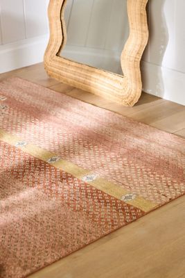 Hand-Knotted Abstract Stripe Wool Rug