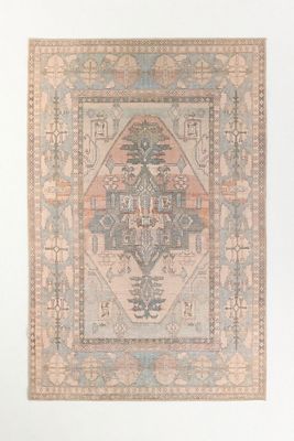 Washable Persian-Inspired Coral Rug