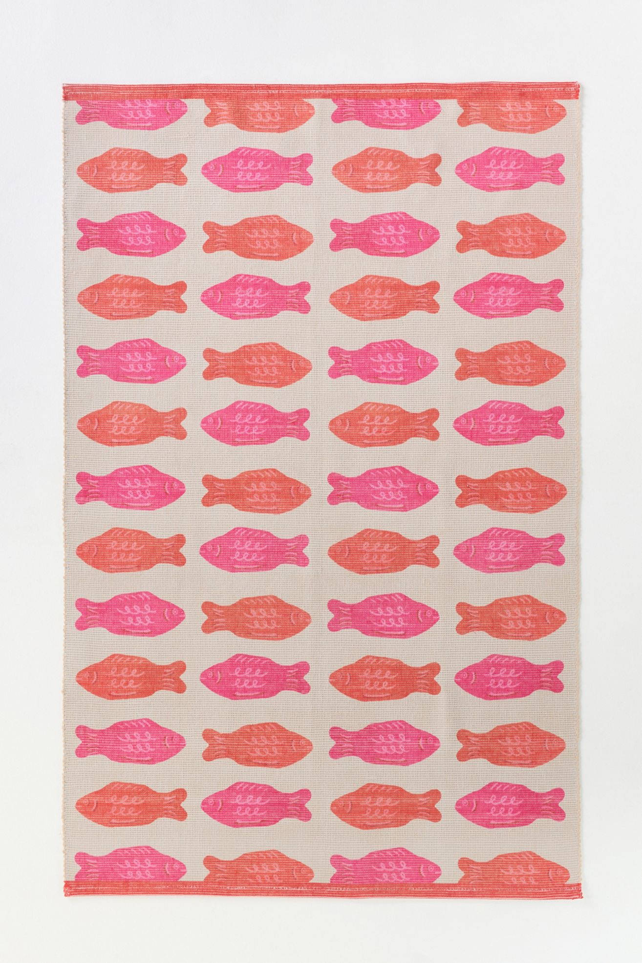 Maeve Candy Fish Indoor/Outdoor Flatwoven Printed Rug - Red, 3’ X 5’