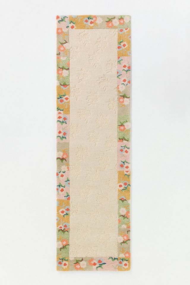 Mille Tufted Wool Floral Border Rug #4
