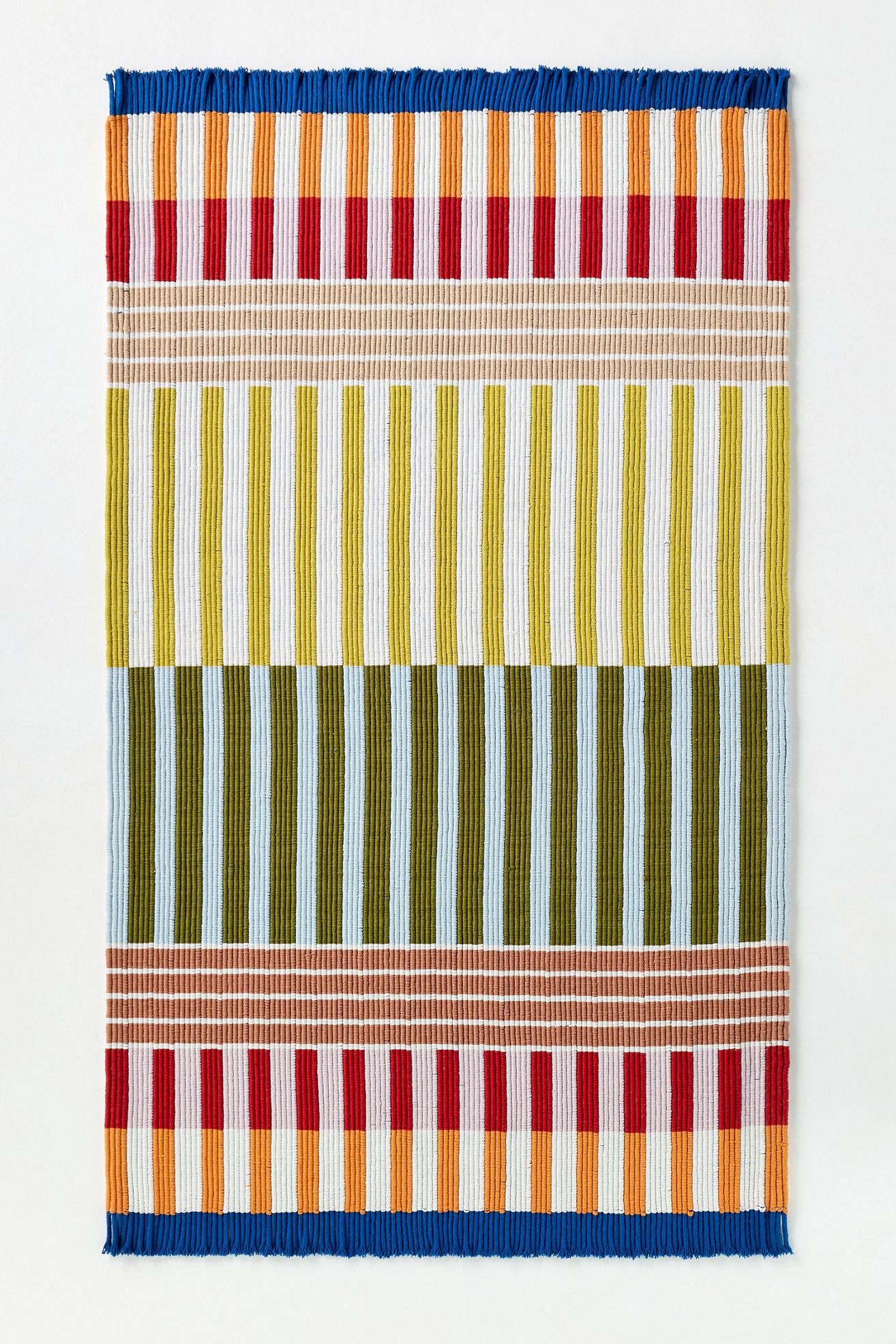 Brighton Indoor/Outdoor Flatwoven Striped Rug - Multi, 2.5’ X 9’