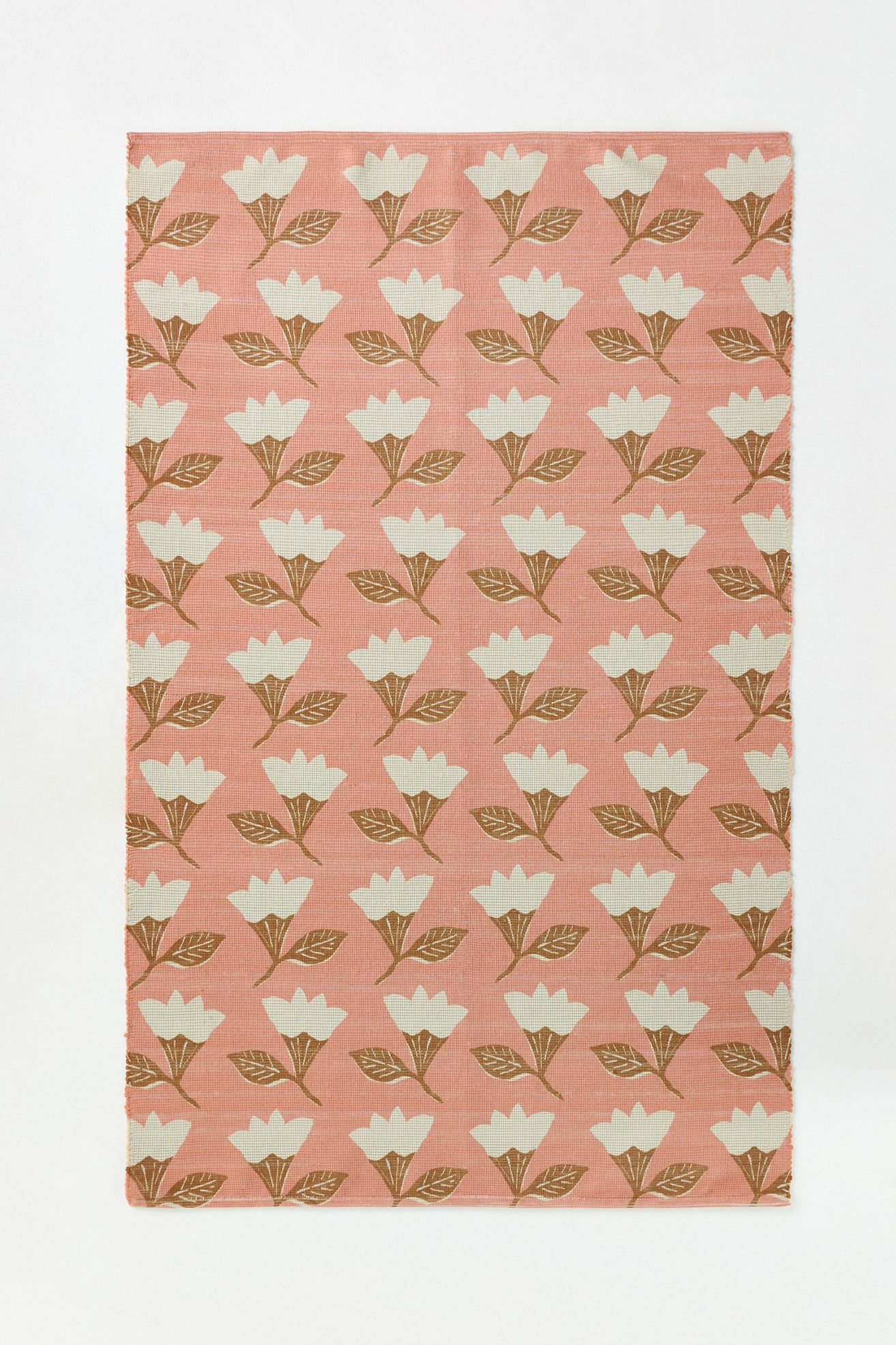 Printed Floral Rug - Pink, 2’ X 3’