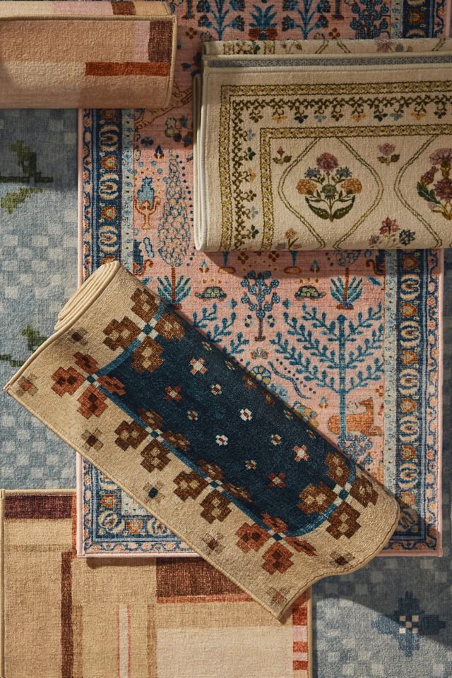 Ruggable Washable Trellis Floral Olivia Rug