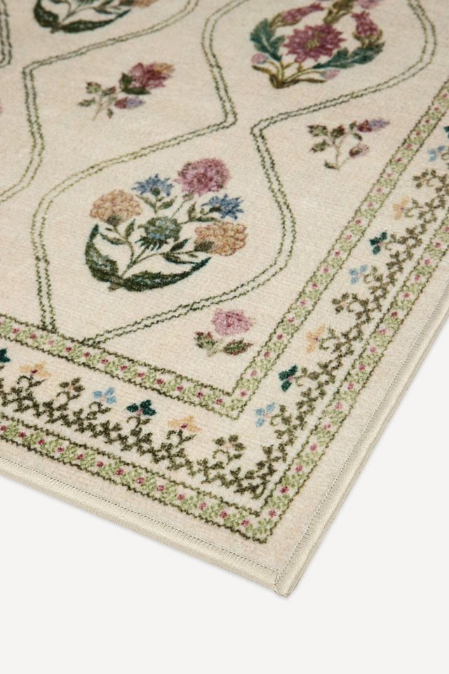 Ruggable Washable Trellis Floral Olivia Rug