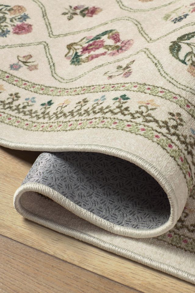 Ruggable Washable Trellis Floral Olivia Rug