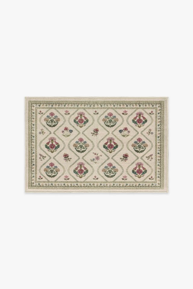 Ruggable Washable Trellis Floral Olivia Rug
