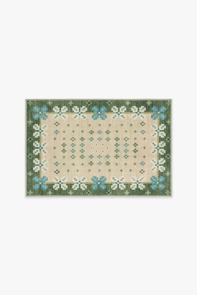 Ruggable Washable Scandi-Floral Clove Rug #8