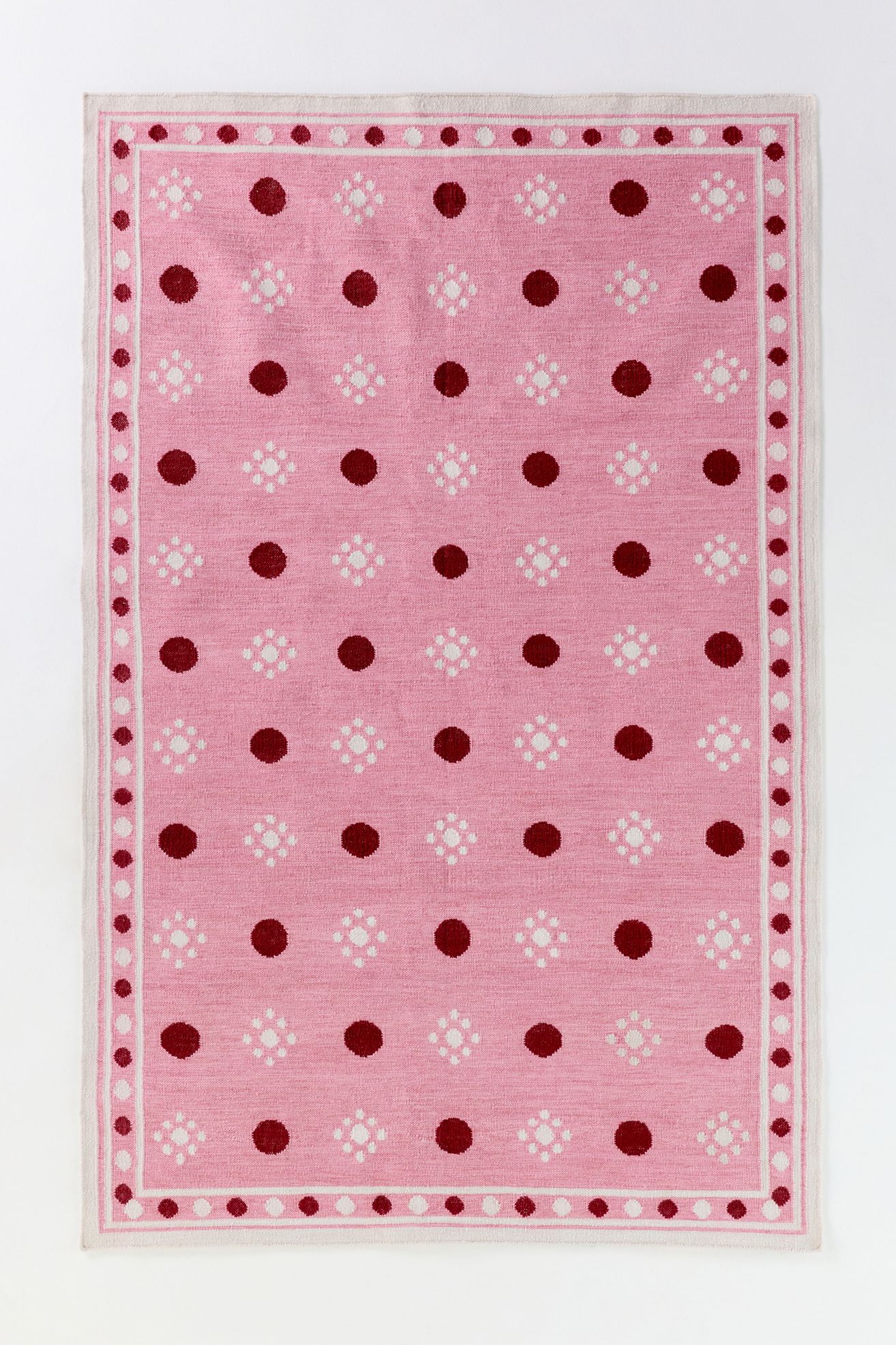 Polka Dot Rug - Pink, 2’ X 3’