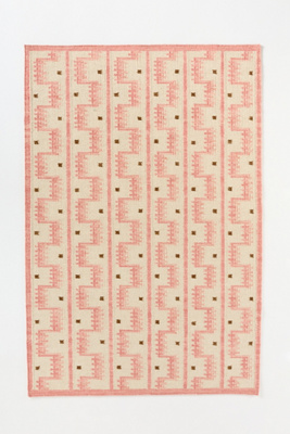 Anthropologie Handwoven Wool Scandi Geometric Rug