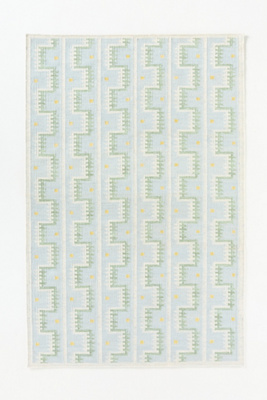 Anthropologie Handwoven Wool Scandi Geometric Rug