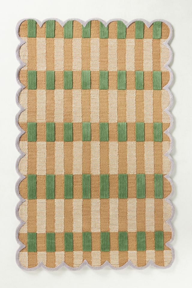 Rug, Matilda Goad Plaid Rug 5X8 6X9 8X10 9X12 Handmade rug, wool area rugs