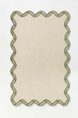 Tufted Wool Scalloped Border Rug