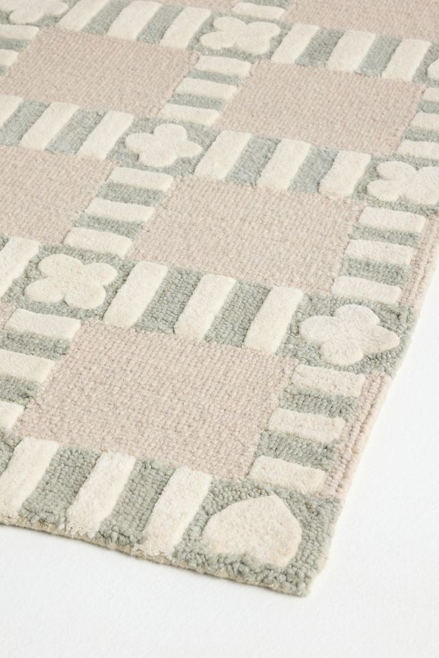 Tufted Wool Icon Checkerboard Rug #1