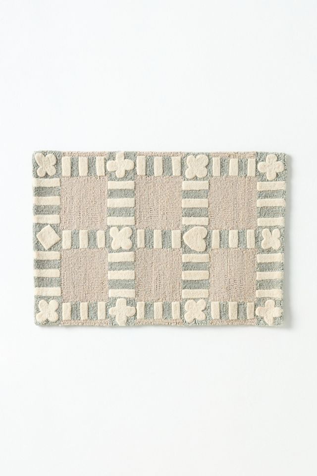 Tufted Wool Icon Checkerboard Rug #2