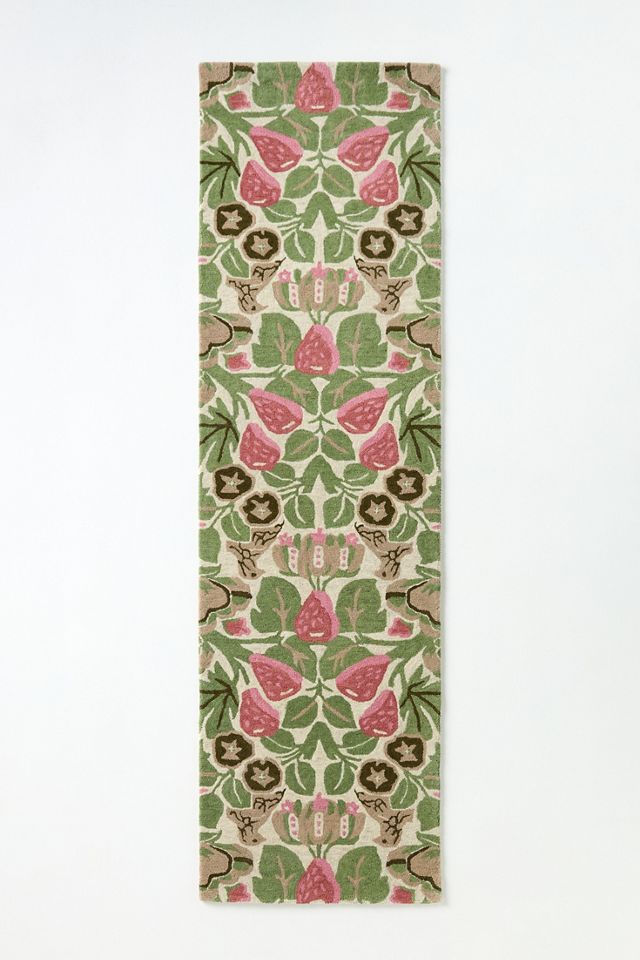 Tufted Wool Strawberry Bird Rug #3