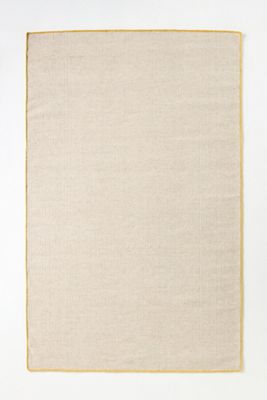 Flatwoven Wool Contrast-Stitched Binding Rug
