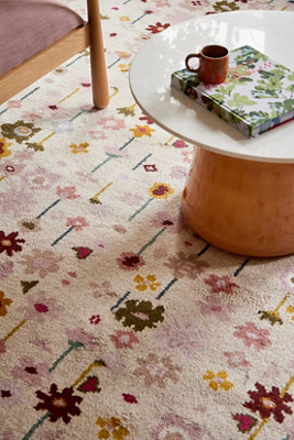 Kalina Hand-Knotted Wool Abstract Floral Rug | AnthroHome