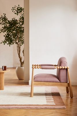 Tufted Wool Shag Colour-Blocked Border Rug