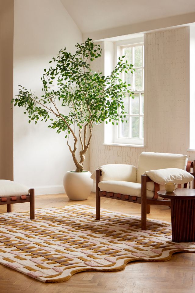 Tufted Wool Geometric Scalloped Rug #7