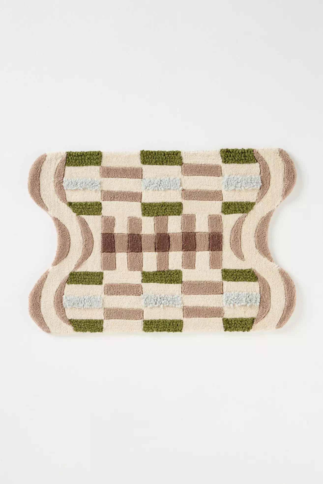 Hand Tufted 100% Wool Geometric Scalloped Rug - thumbnail 4