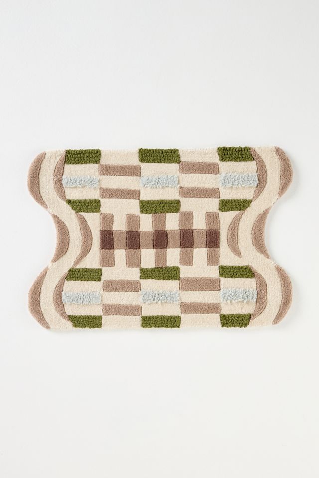 Tufted Wool Geometric Scalloped Rug #5