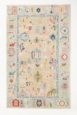 Anthropologie Arabella Hand-knotted Wool Persian-inspired Rug