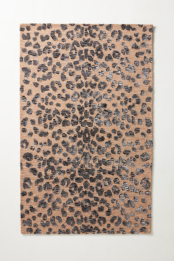 Anthropologie Hand-tufted Chester Leopard Print Rug