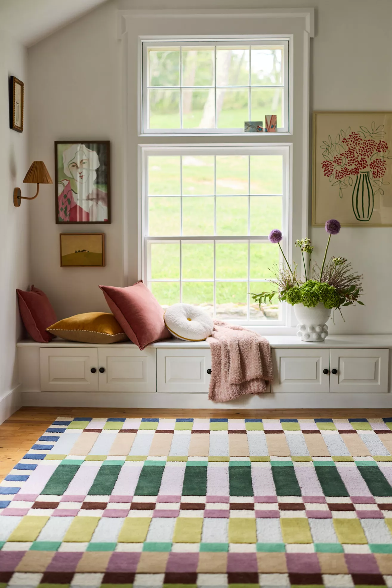 Hoxton Hand Tufted 100% Wool Checkered Rug
