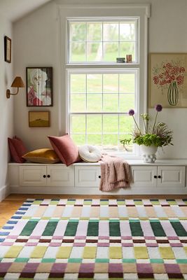 Hoxton Hand Tufted 100% Wool Checkered Rug