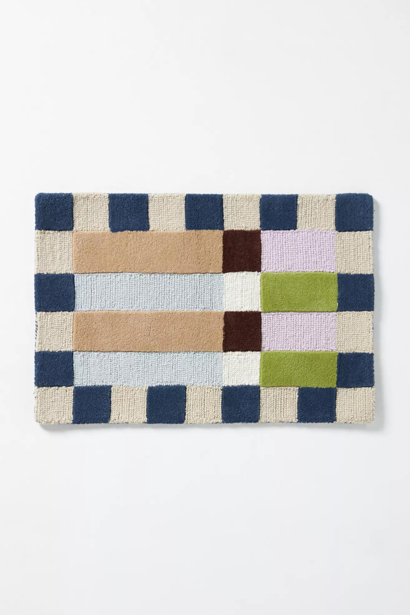 Hoxton Hand Tufted 100% Wool Checkered Rug - thumbnail 5