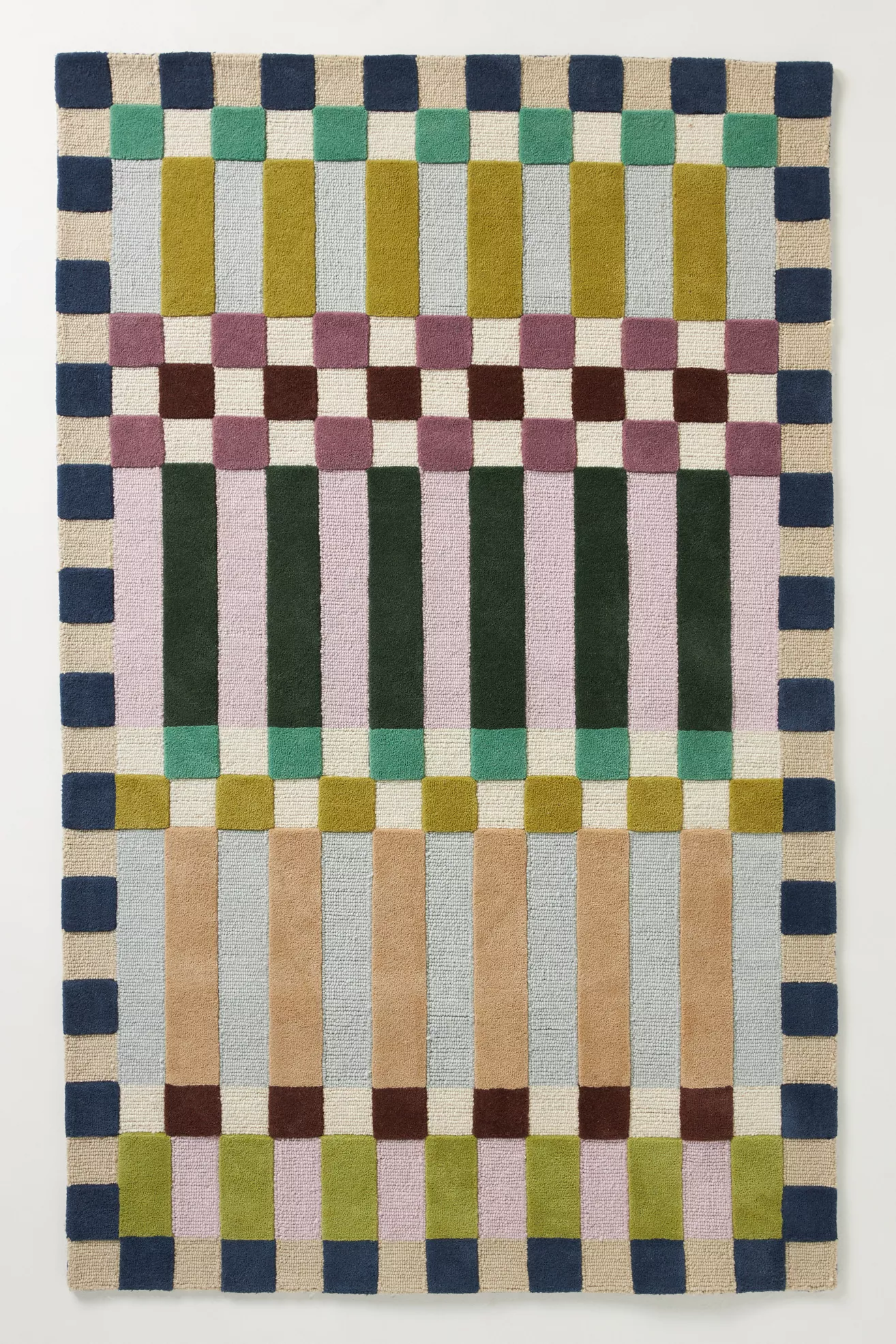 Hoxton Hand Tufted 100% Wool Checkered Rug - thumbnail 2