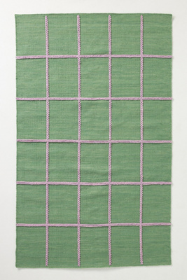 Anthropologie Handwoven Mischa Indoor/outdoor Rug In Green