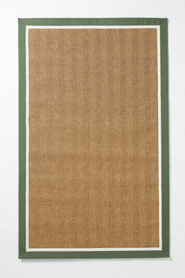 Anthropologie Flatwoven Double Border Performance Rug In Neutral