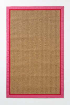 Anthropologie Flatwoven Double Border Performance Rug In Brown