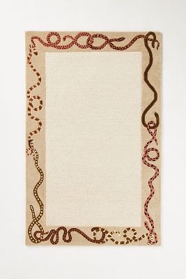 Shop Anthropologie Marwa Hand-tufted Wool Snake Rug