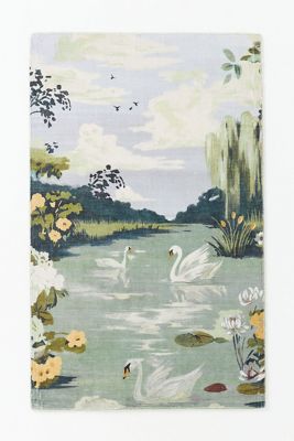 Easy Care Printed Swan Rug
