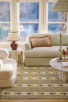 Hand Tufted and Hooked 100% Wool Floral Rug